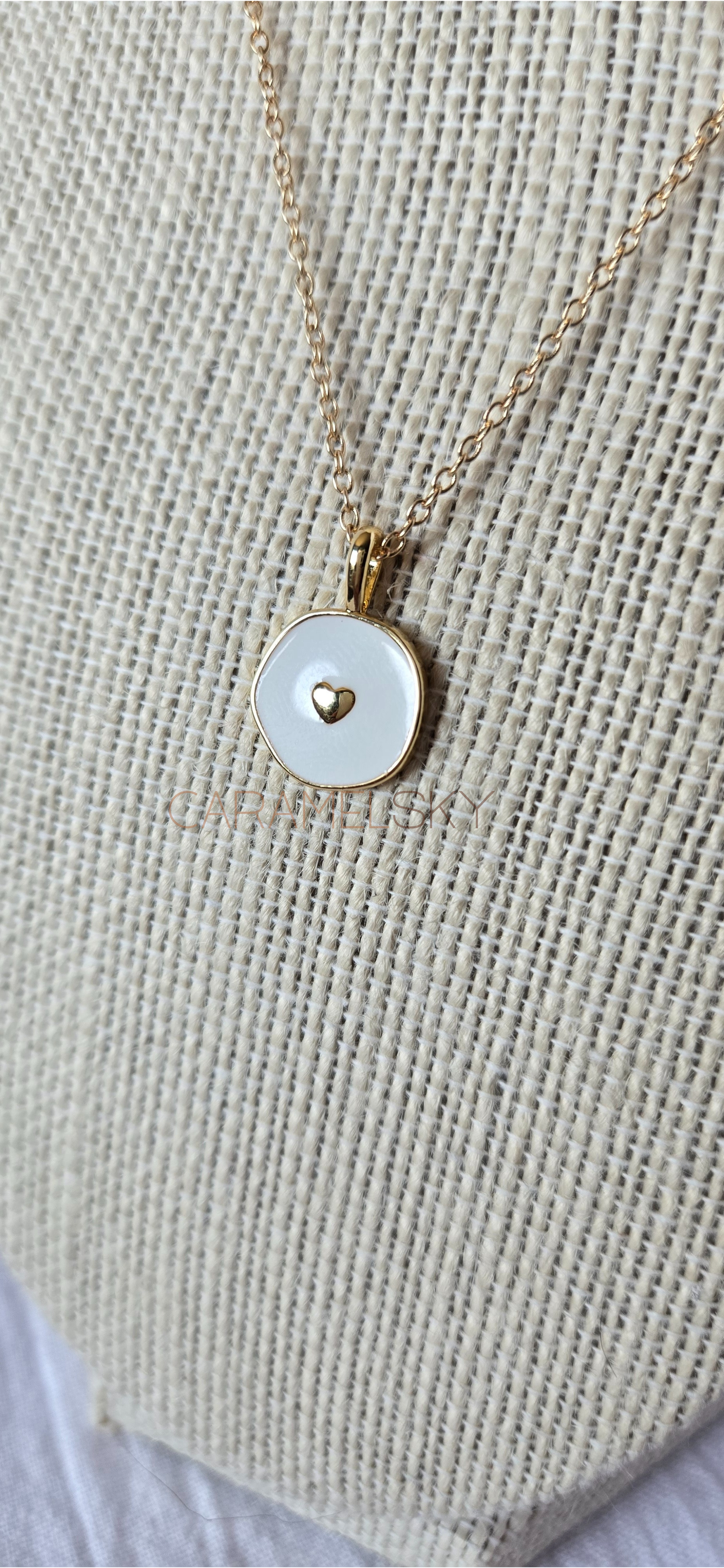 18k Gold Plated Heart Necklace, Minimalist Heart Jewelry