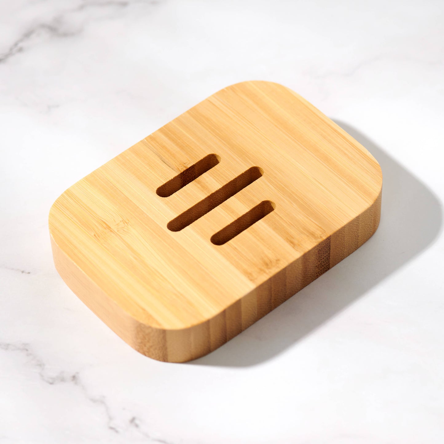 Curved Rectangular Bamboo Soap Dish (Unbranded, Unpackaged)