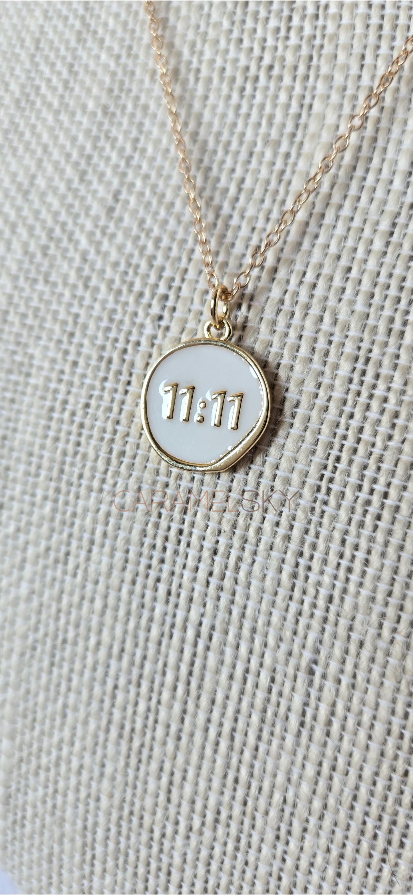 18k Gold-Plated 11:11 Angel Number Necklace, Spiritual Gift