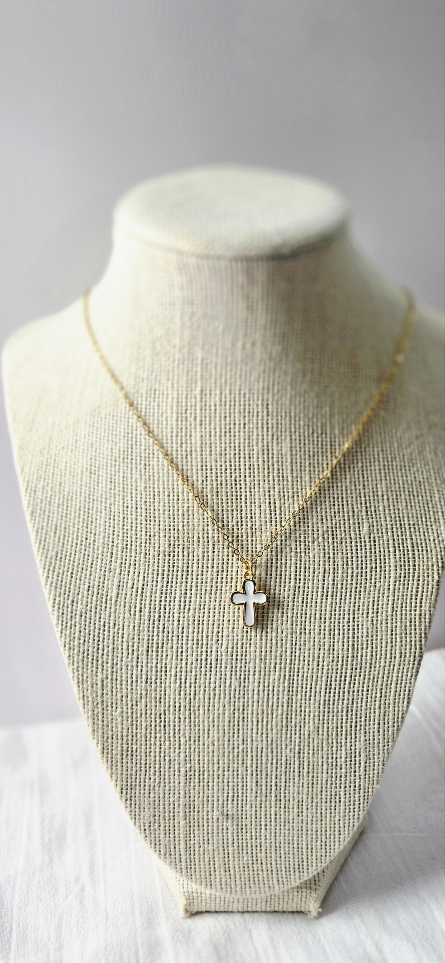 Enamel Cross Necklace – Minimalist Christian Jewelry