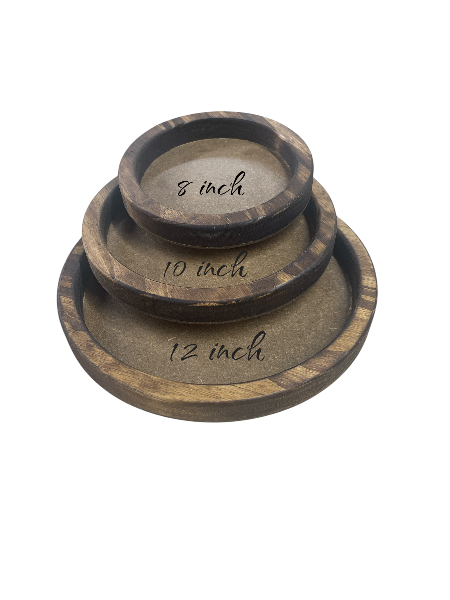 Round wood tray 8 inches.
