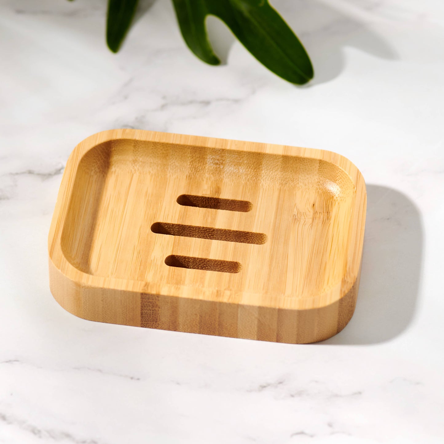 Curved Rectangular Bamboo Soap Dish (Unbranded, Unpackaged)