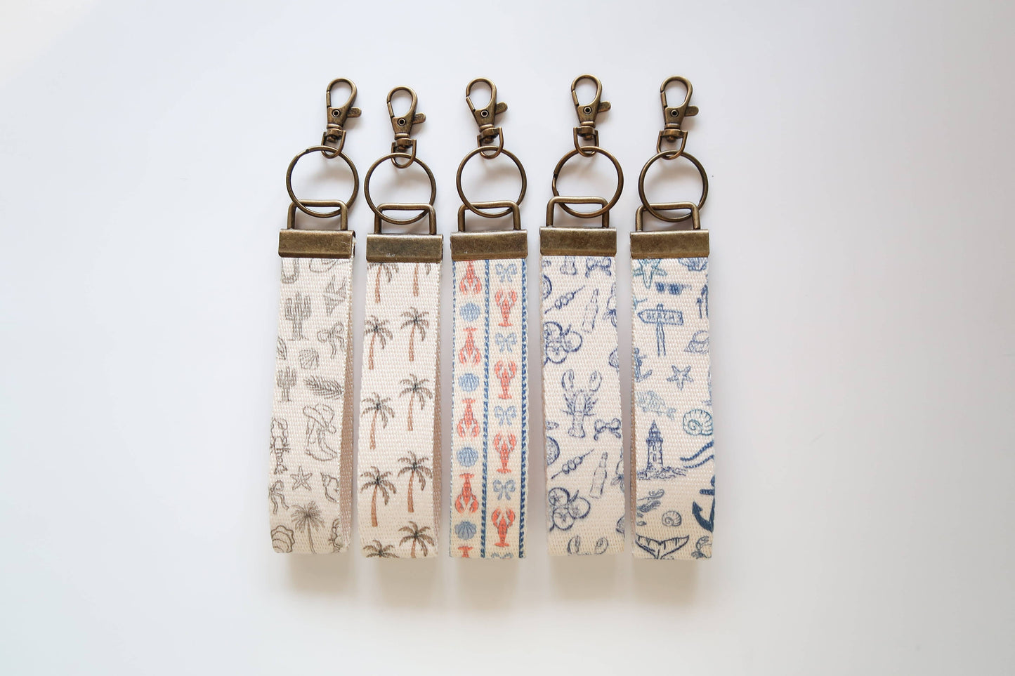 Summer Canvas Wrist Keychain Lanyard, Key Fob Wristlet