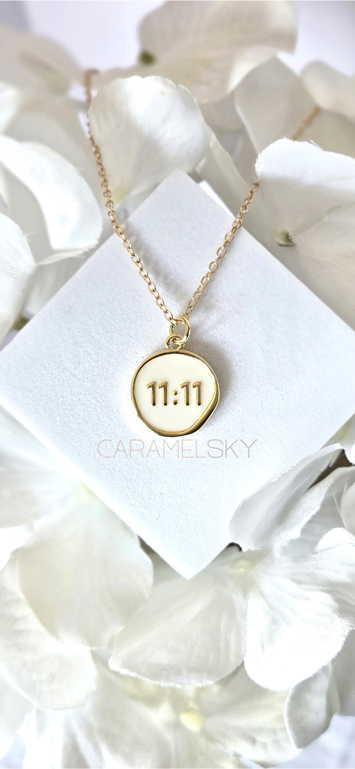 18k Gold-Plated 11:11 Angel Number Necklace, Spiritual Gift