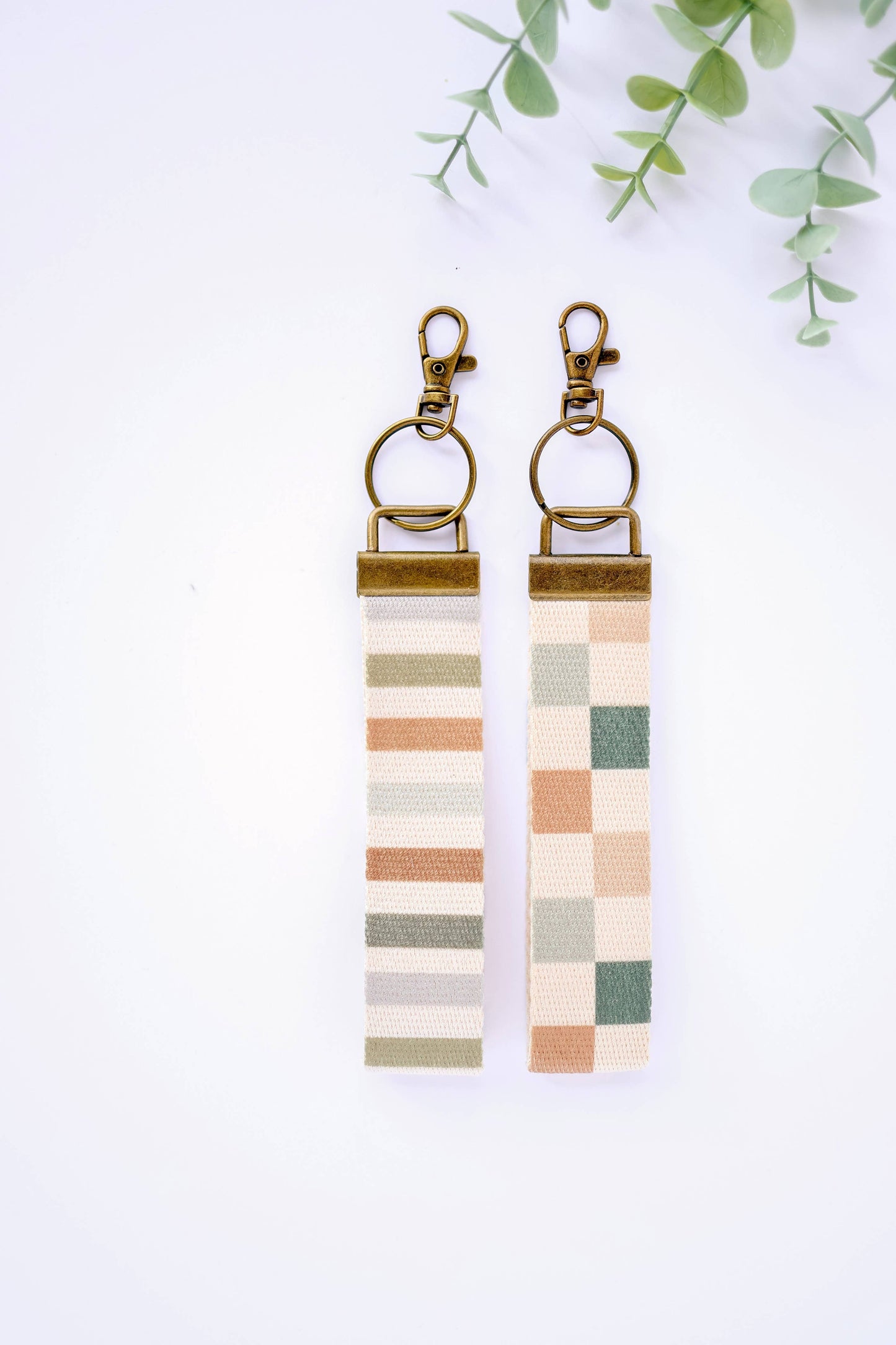 Canvas Wrist Keychain Lanyard, Key Wristlet: #57 coffee smiley