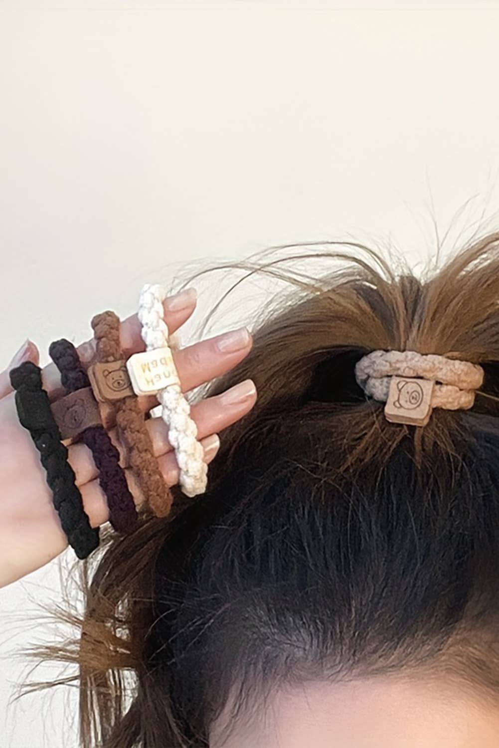 Smile Face Decor Braided Hair Ties | 5pcs