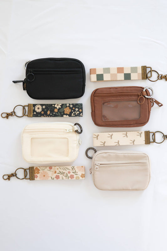 Keychain Wallet with Wrist Lanyard, Compact Card Holder