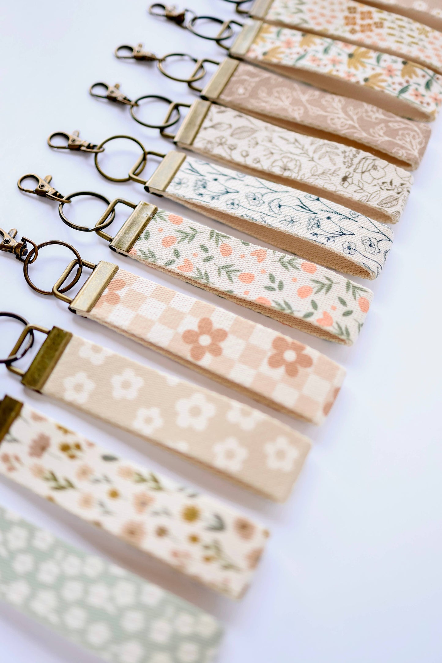 Canvas Wrist Keychain Lanyard, Key Wristlet: #19 black floral