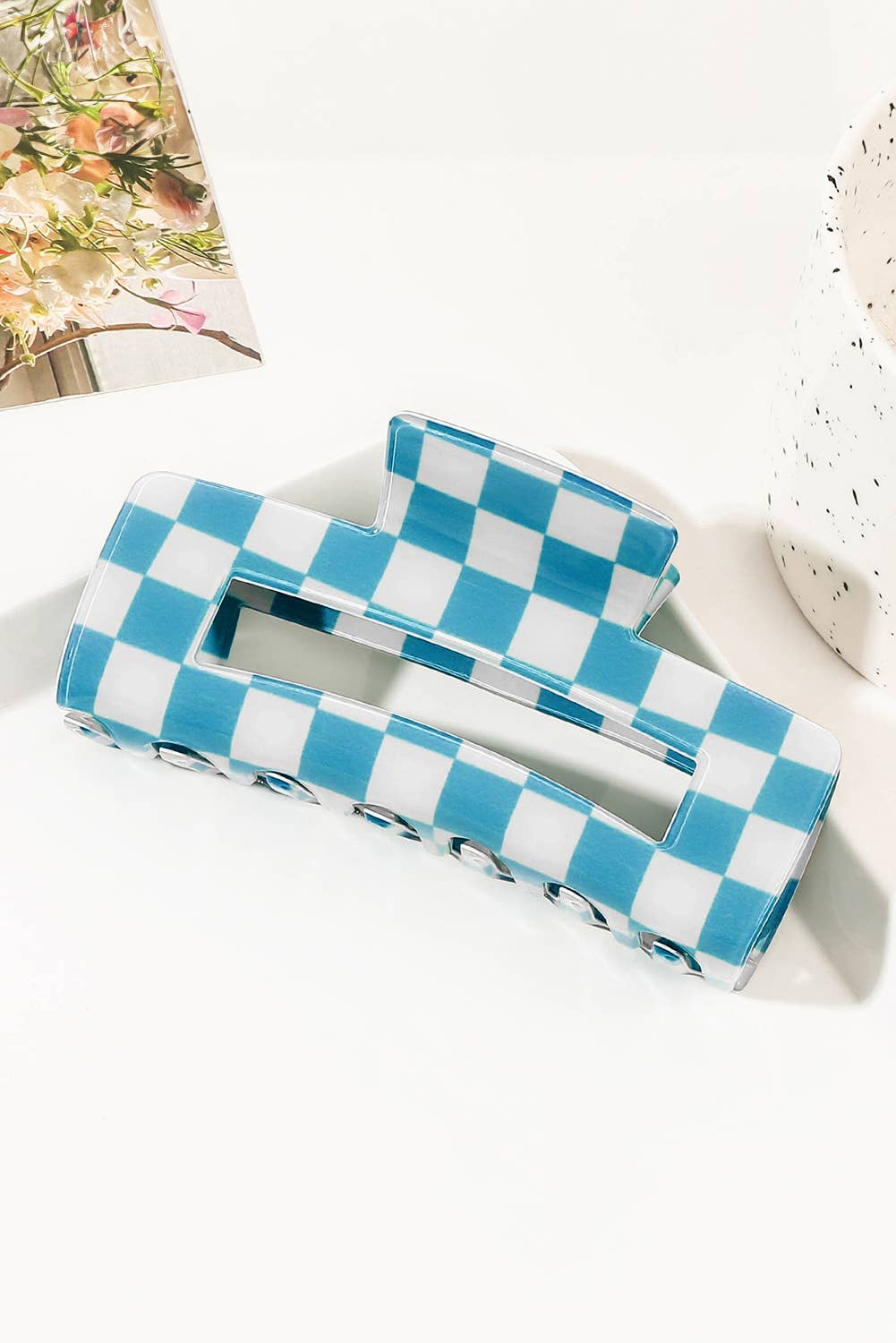 Checkered Print * Hollow Out Hair Clip | One size