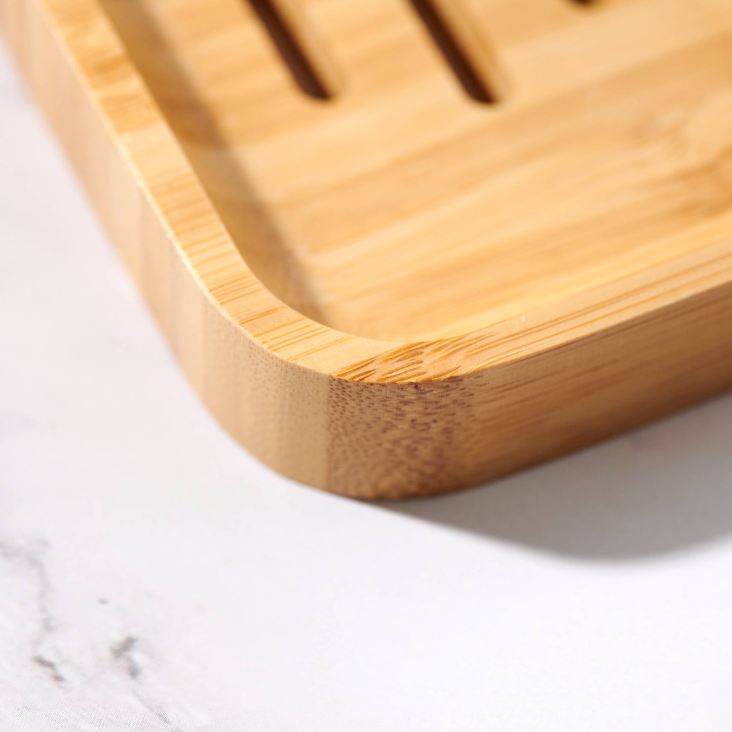 Curved Rectangular Bamboo Soap Dish (Unbranded, Unpackaged)