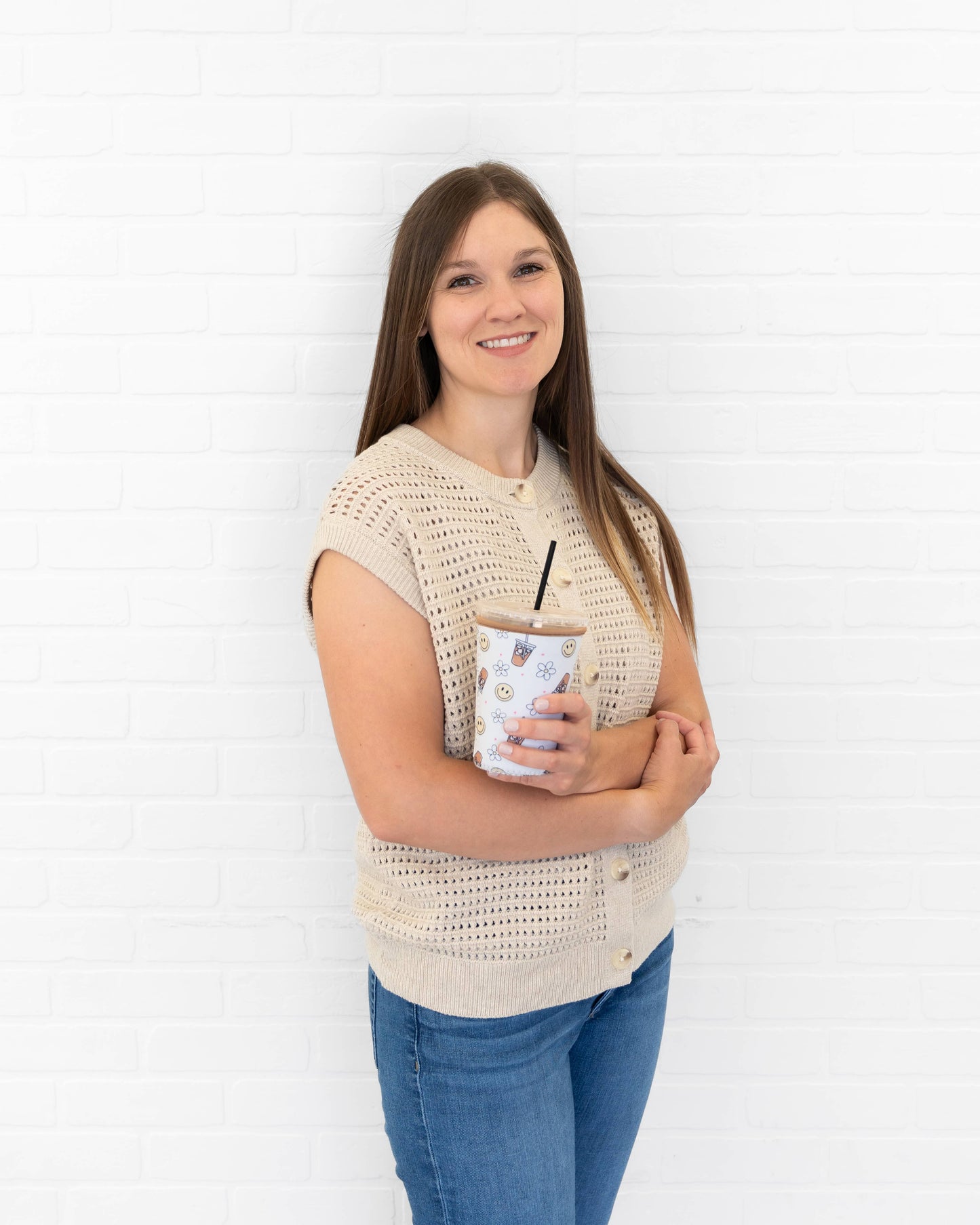 Iced Coffee Drink Sleeve, Beverage Cup Sleeve: #12 cactus cowgirl