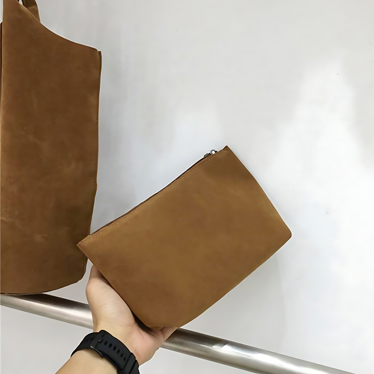 Vintage Faux Suede Tote–Soft &Spacious Shoulder Bag_CWAB4107