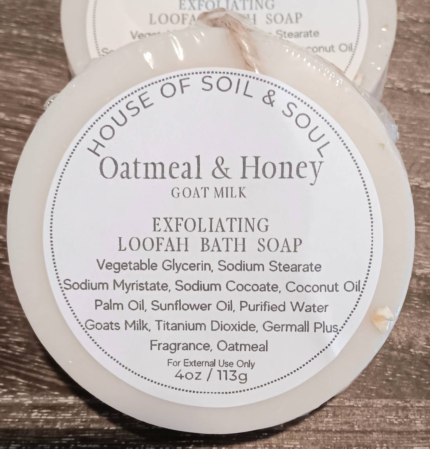 Natural Goats Milk Oatmeal & Honey Loofah Soap