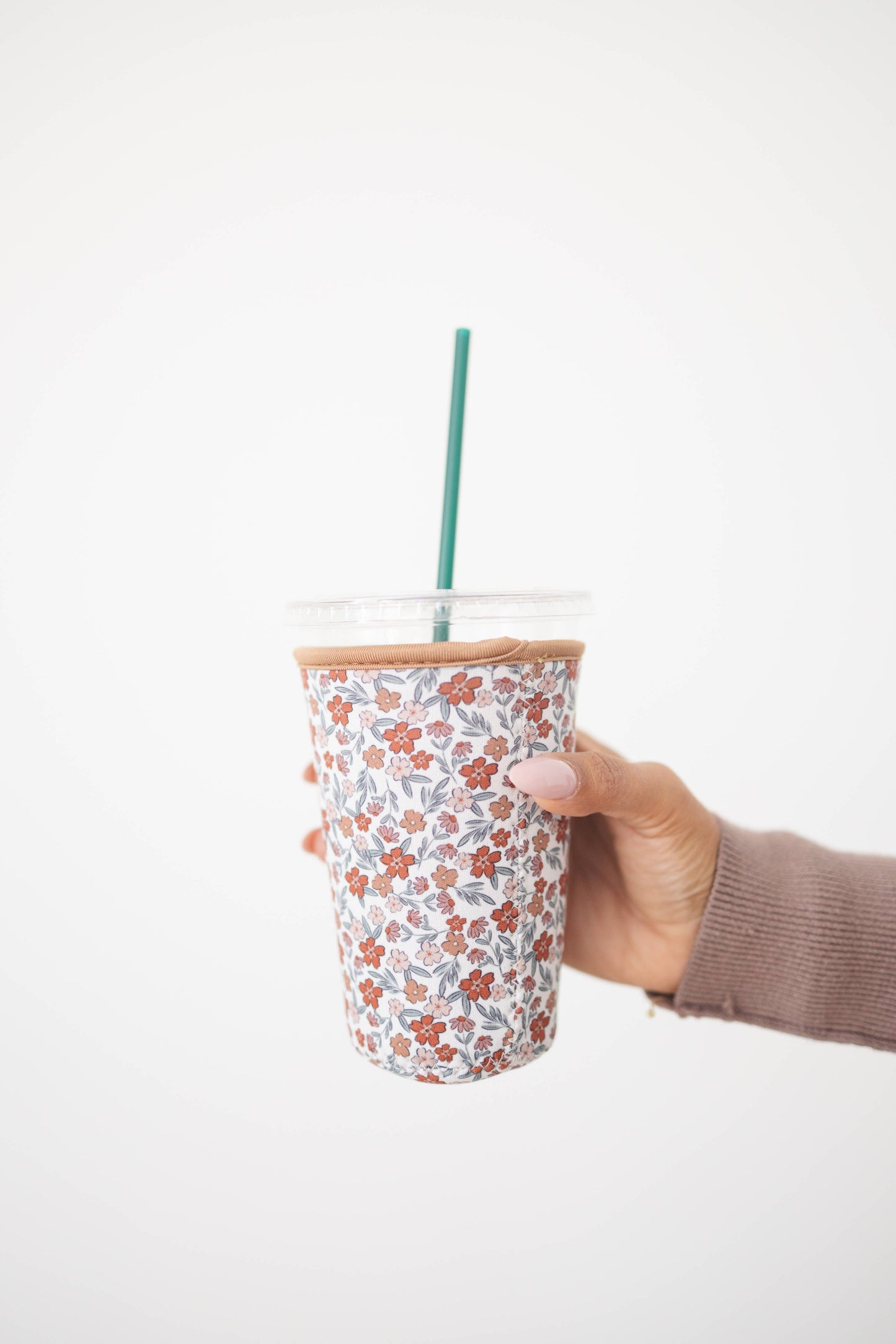 Iced Coffee Drink Sleeve, Beverage Cup Sleeve: #2 boho checker