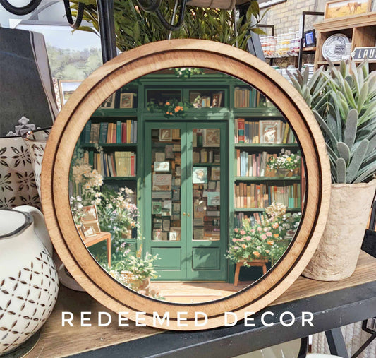 8" Round Book Store Art