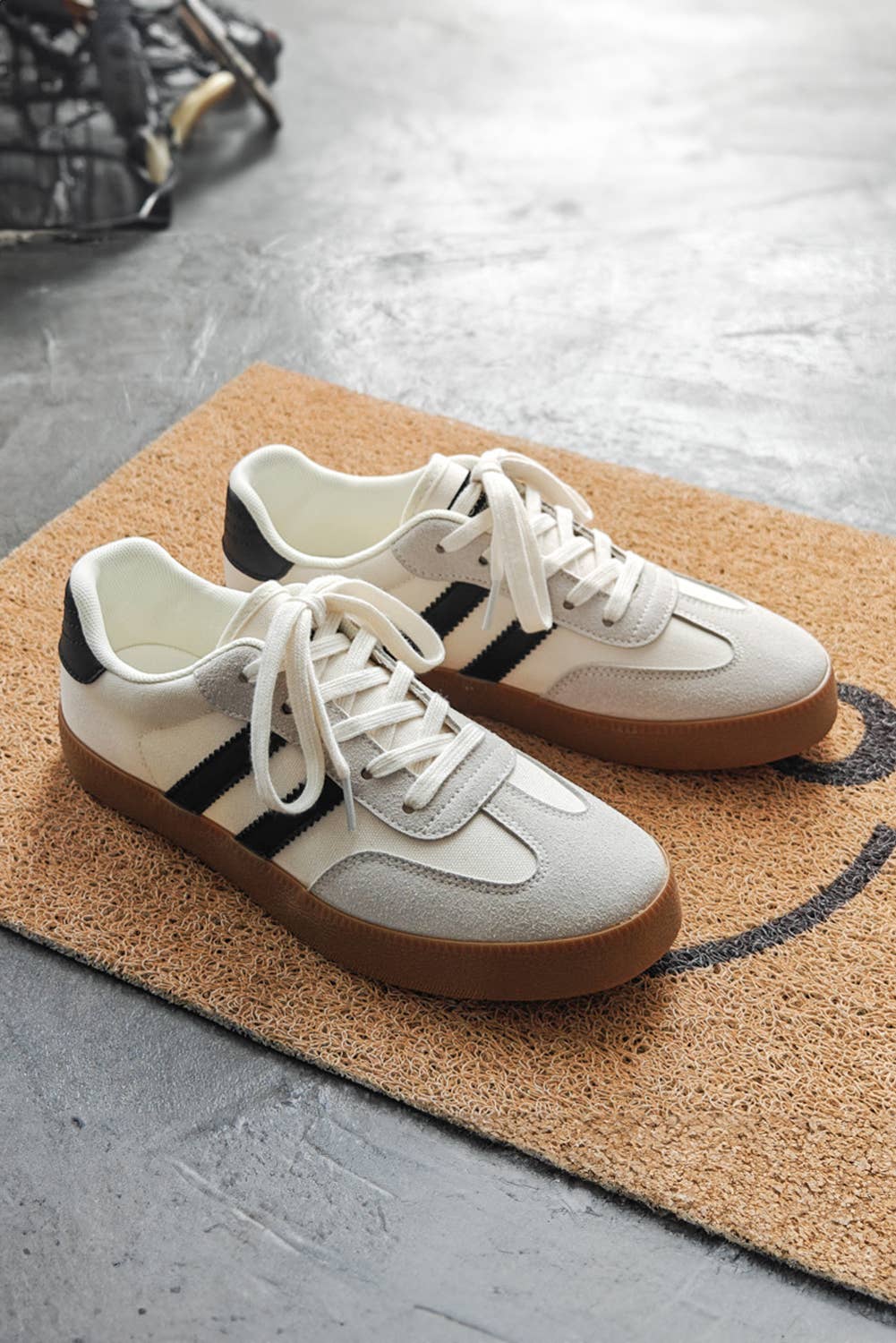 LDC Striped Lace-up Flat Sneakers