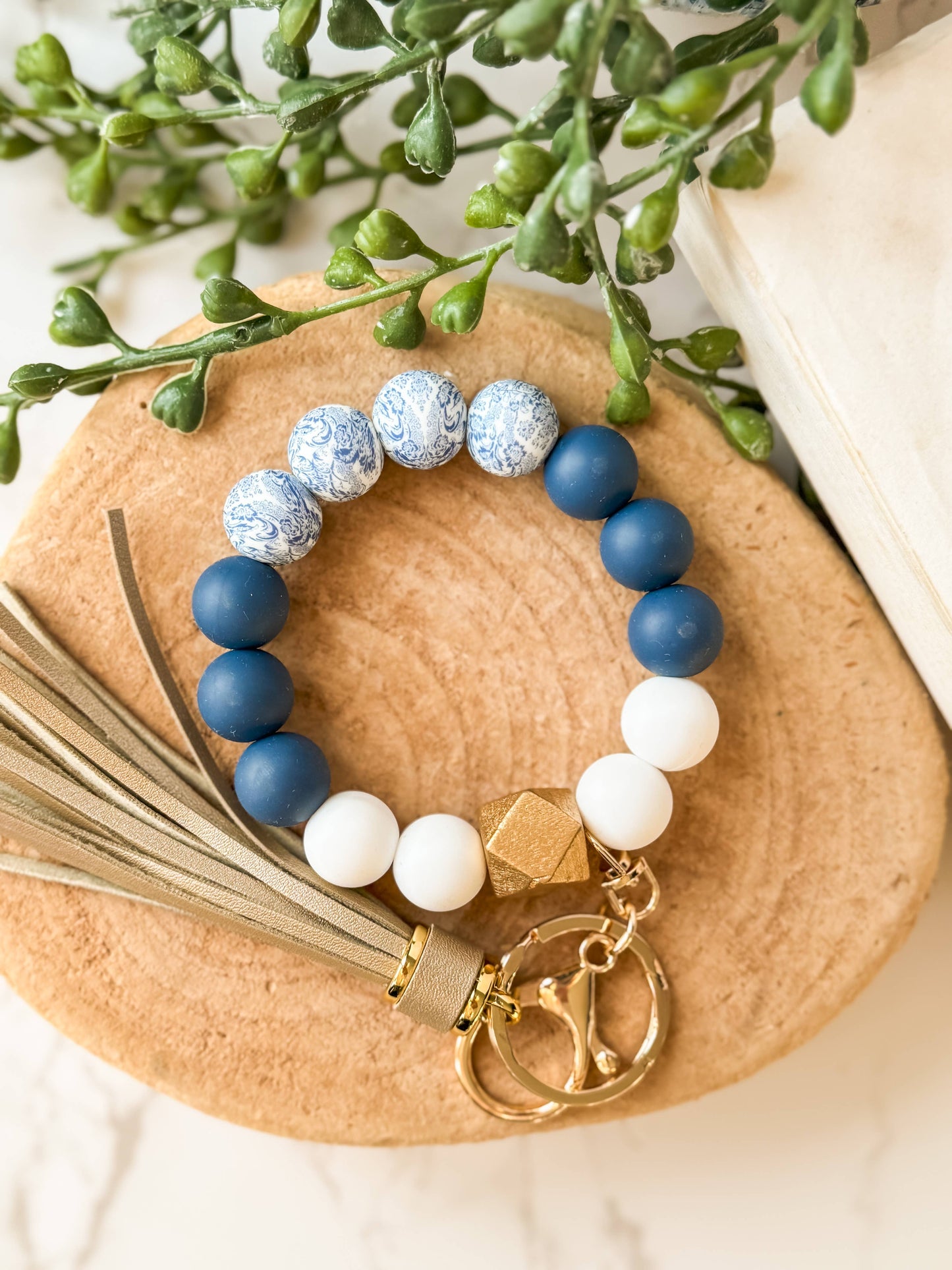 Silicone Beaded Wristlet Keychain