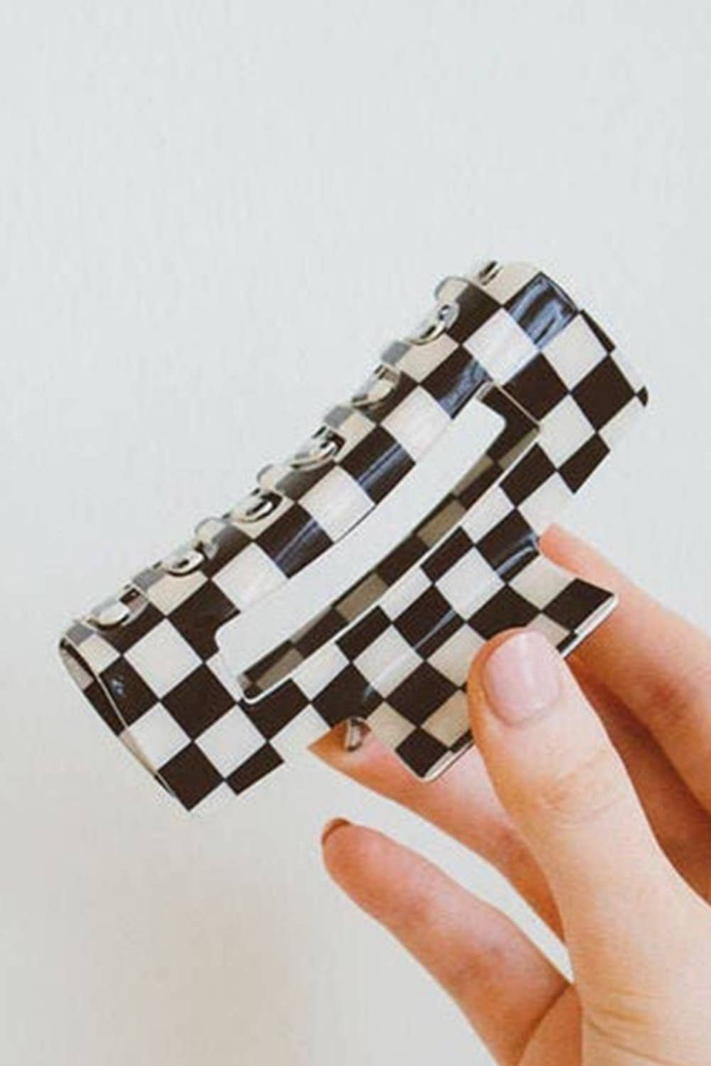 Checkered Print * Hollow Out Hair Clip | One size