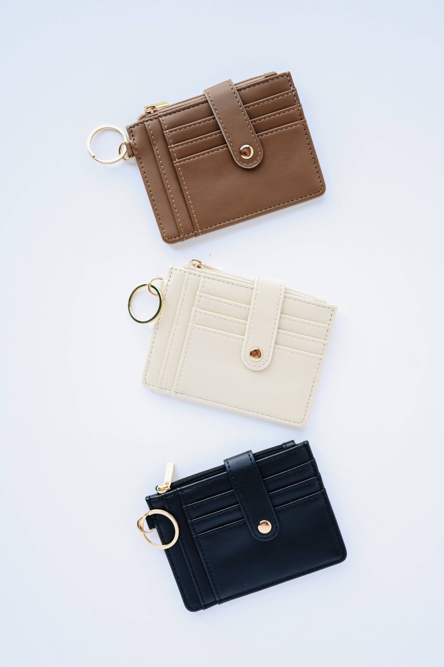 Leather Keychain Wallet with Wrist Lanyard – Card Holder, ID Case, Key Fob Wallet, Small Wallet for Women