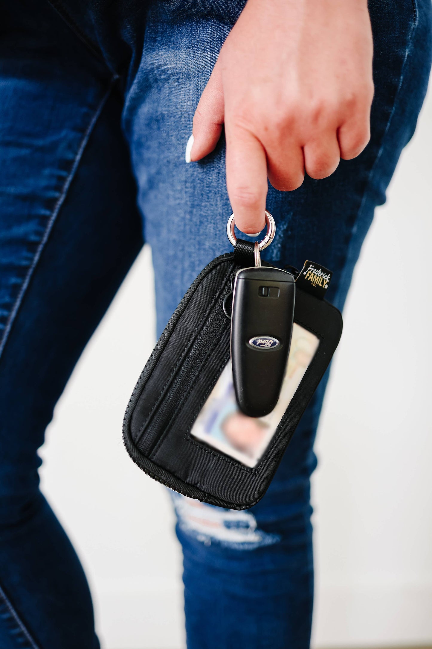 Keychain Wallet with Wrist Lanyard, Compact Card Holder