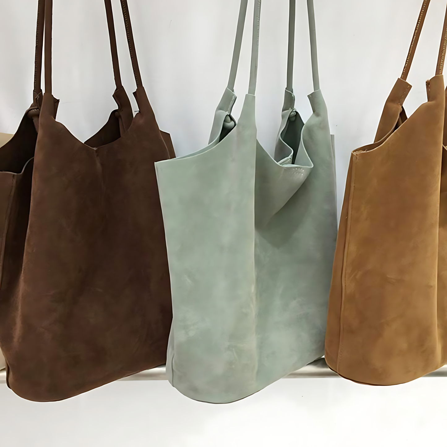 Vintage Faux Suede Tote–Soft &Spacious Shoulder Bag_CWAB4107