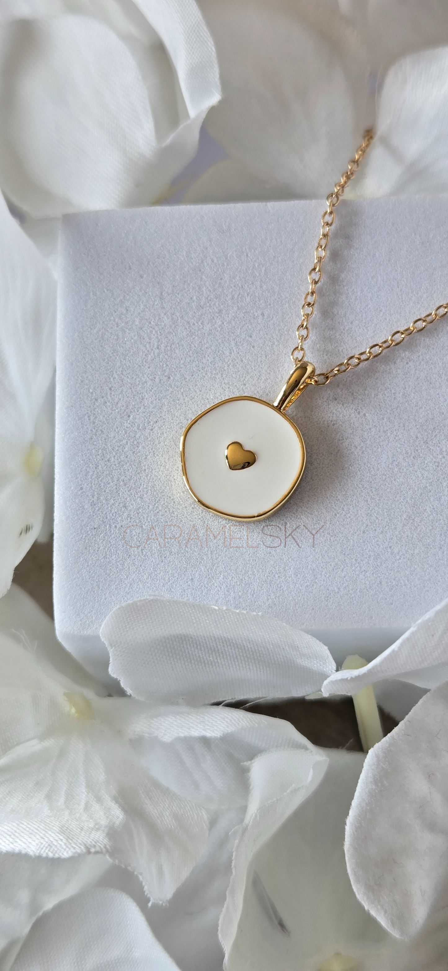 18k Gold Plated Heart Necklace, Minimalist Heart Jewelry