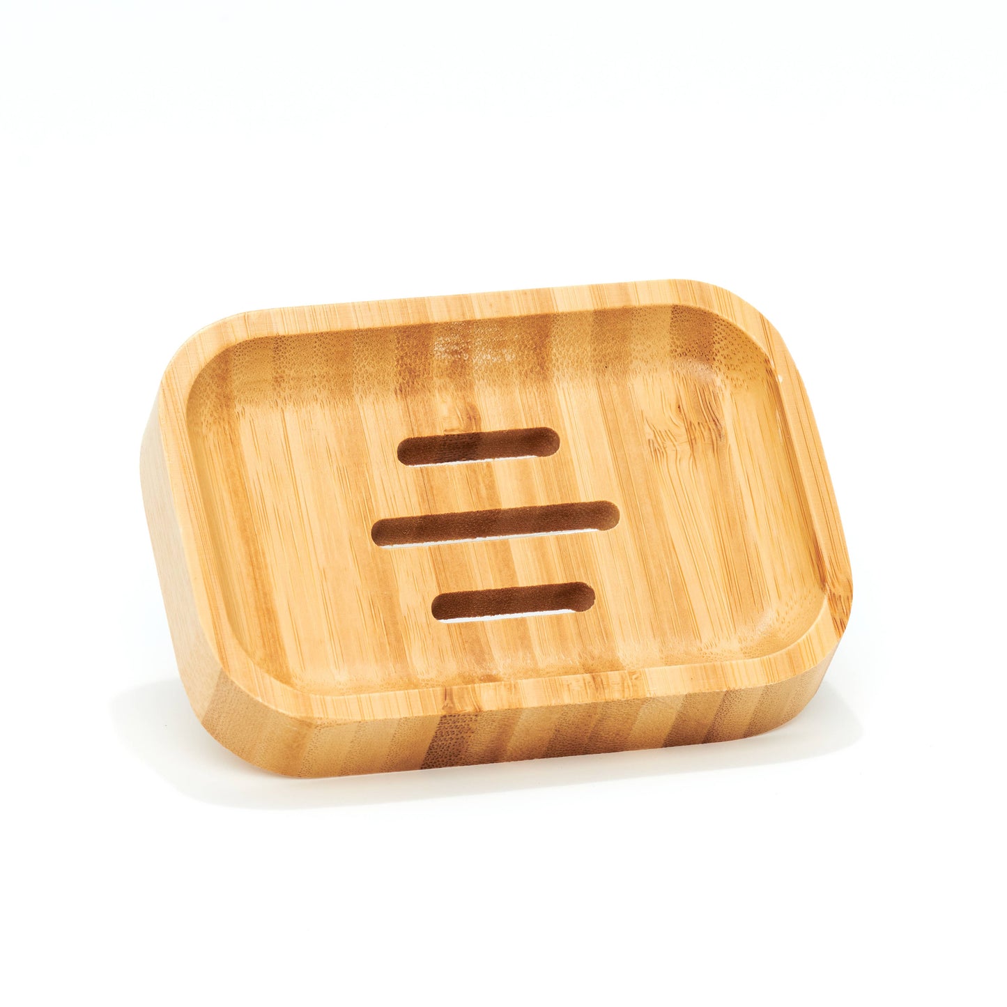 Curved Rectangular Bamboo Soap Dish (Unbranded, Unpackaged)