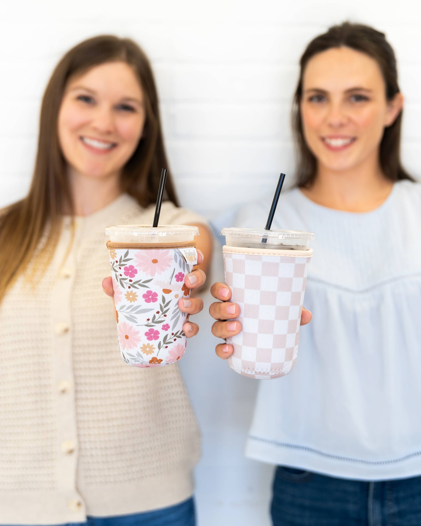 Iced Coffee Drink Sleeve, Beverage Cup Sleeve: #2 boho checker