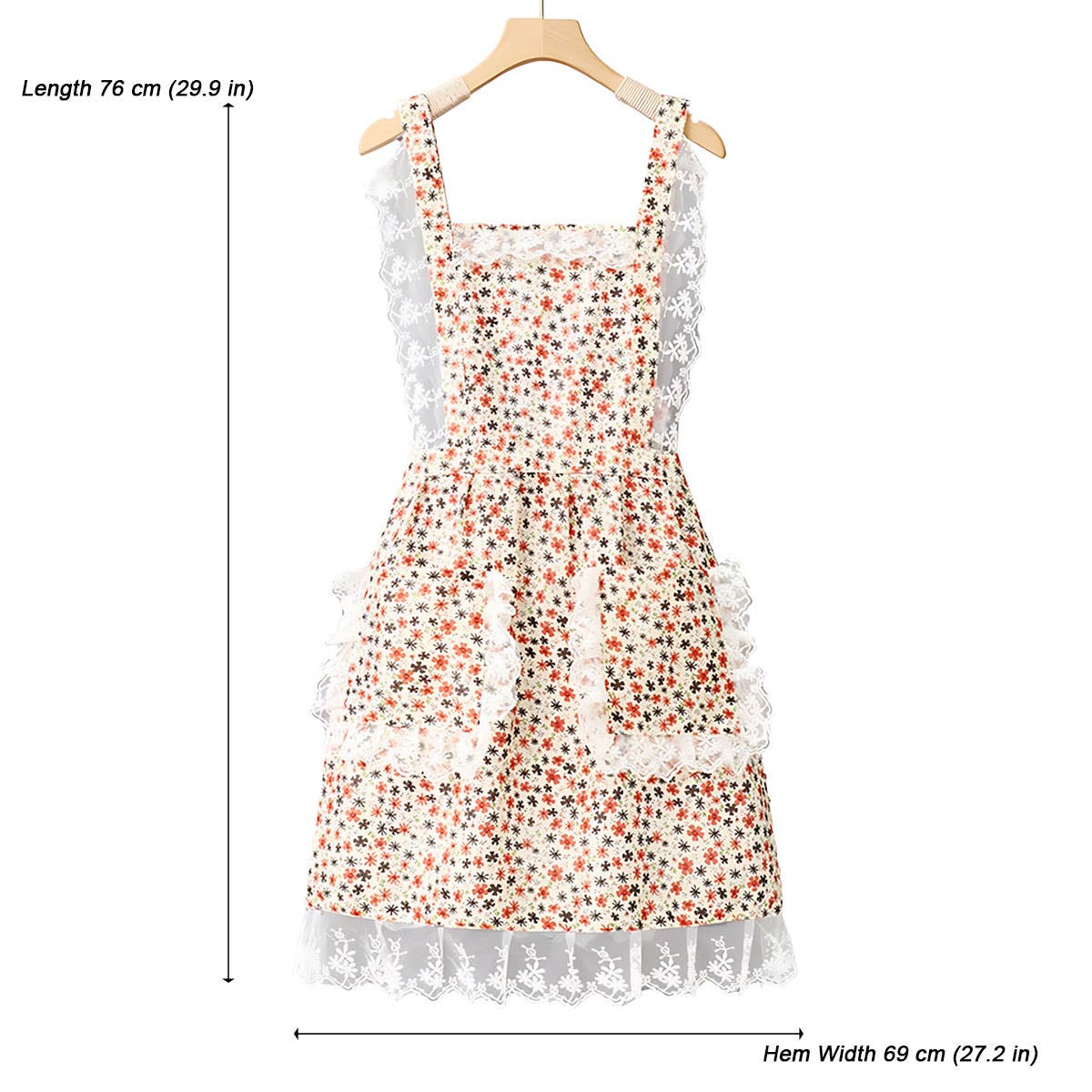 Floral Lace Trim Kitchen Apron for Women_CWMM6594