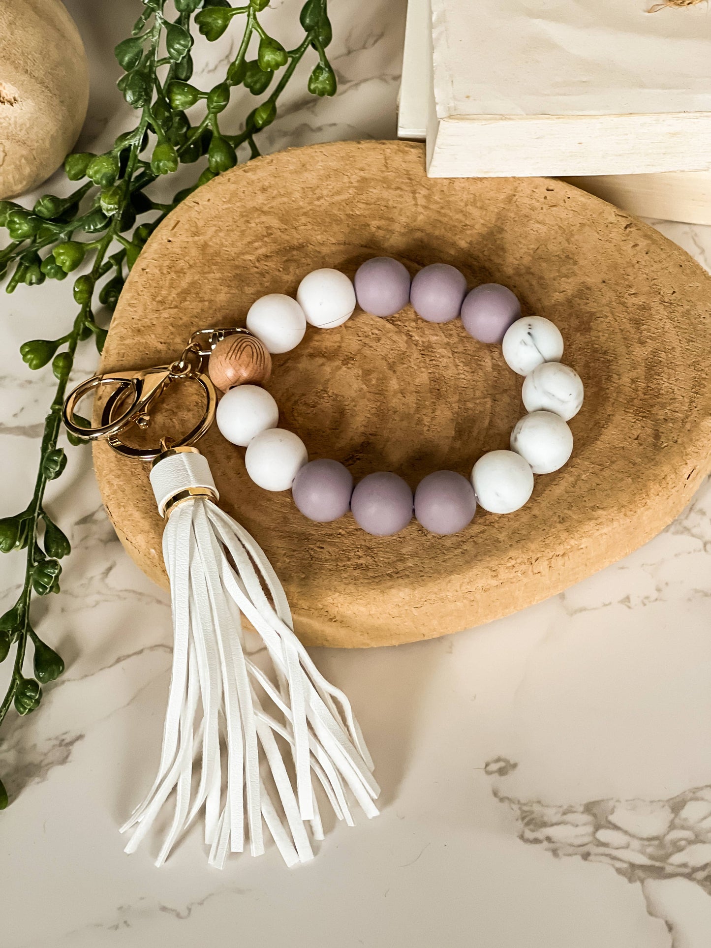 Silicone Beaded Wristlet Keychain