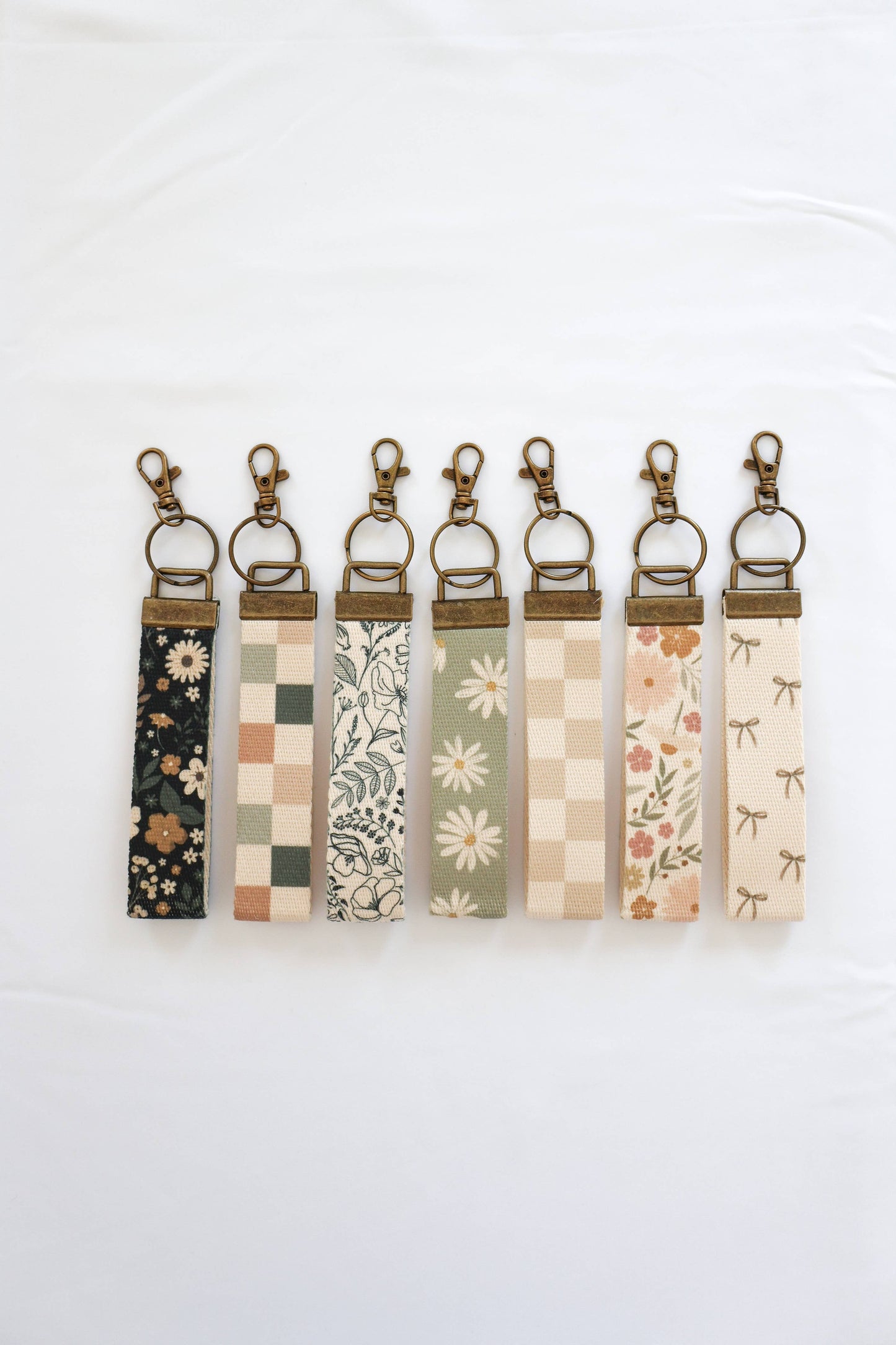 Canvas Wrist Keychain Lanyard, Key Wristlet: #38 blue vintage