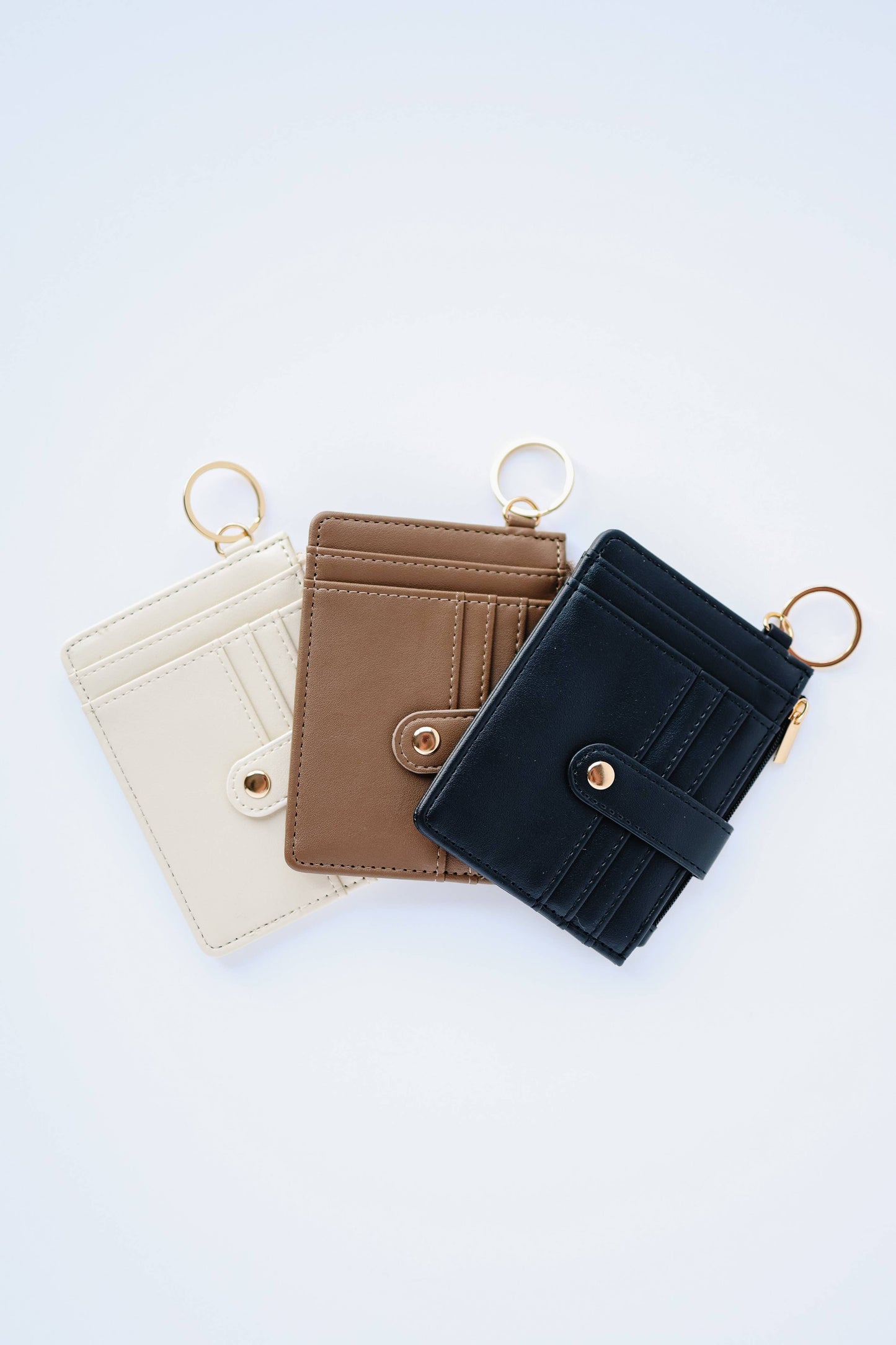 Leather Keychain Wallet with Wrist Lanyard – Card Holder, ID Case, Key Fob Wallet, Small Wallet for Women