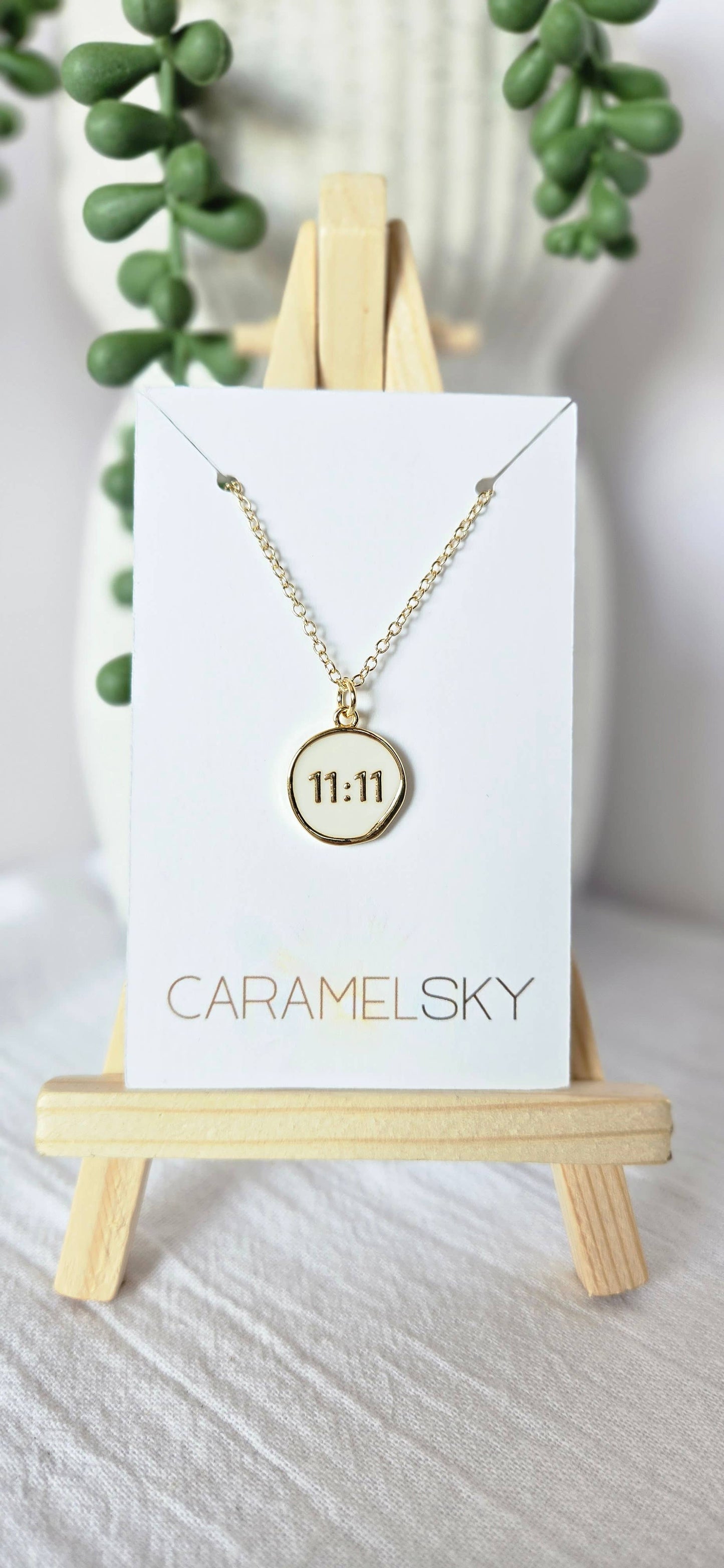 18k Gold-Plated 11:11 Angel Number Necklace, Spiritual Gift