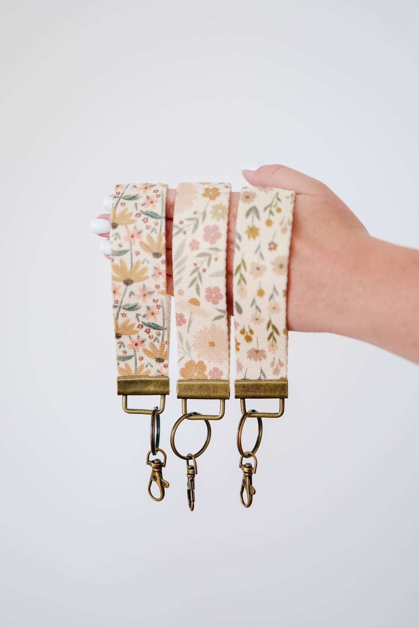 Canvas Wrist Keychain Lanyard, Key Wristlet: #38 blue vintage
