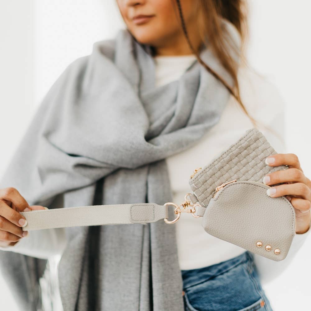 Wonderlust Woven Dual Pouch Wristlet 