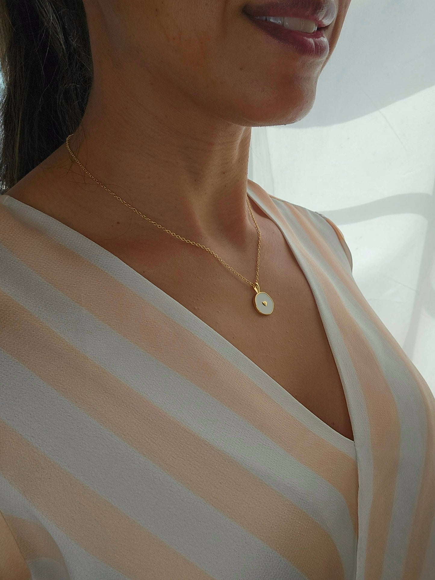 18k Gold Plated Heart Necklace, Minimalist Heart Jewelry