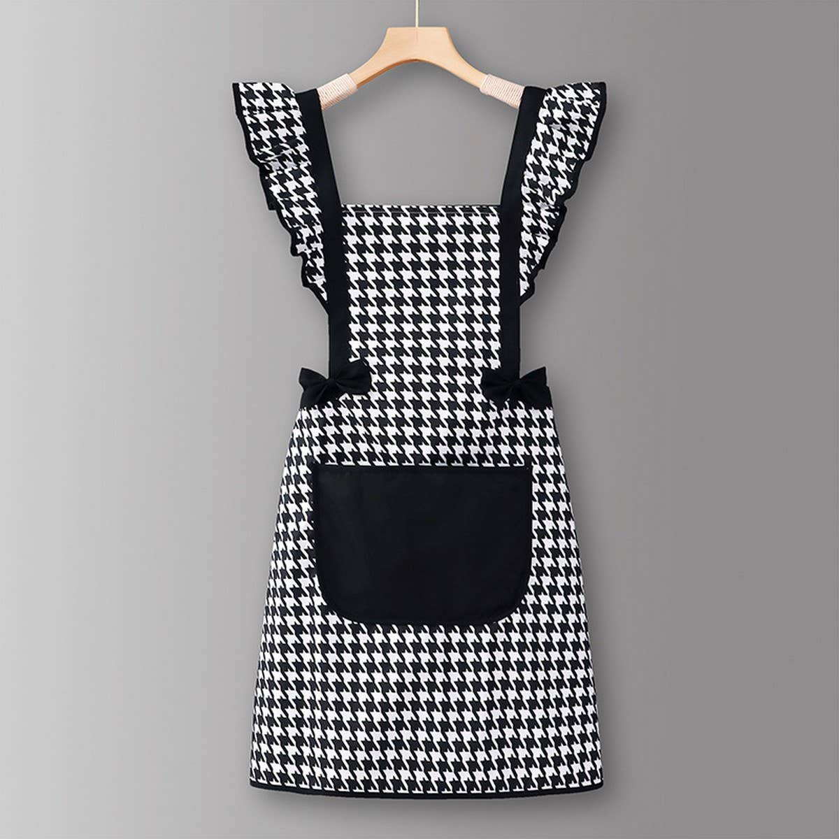 Houndstooth /Solid Color Waterproof Work Apron_CWMM6792