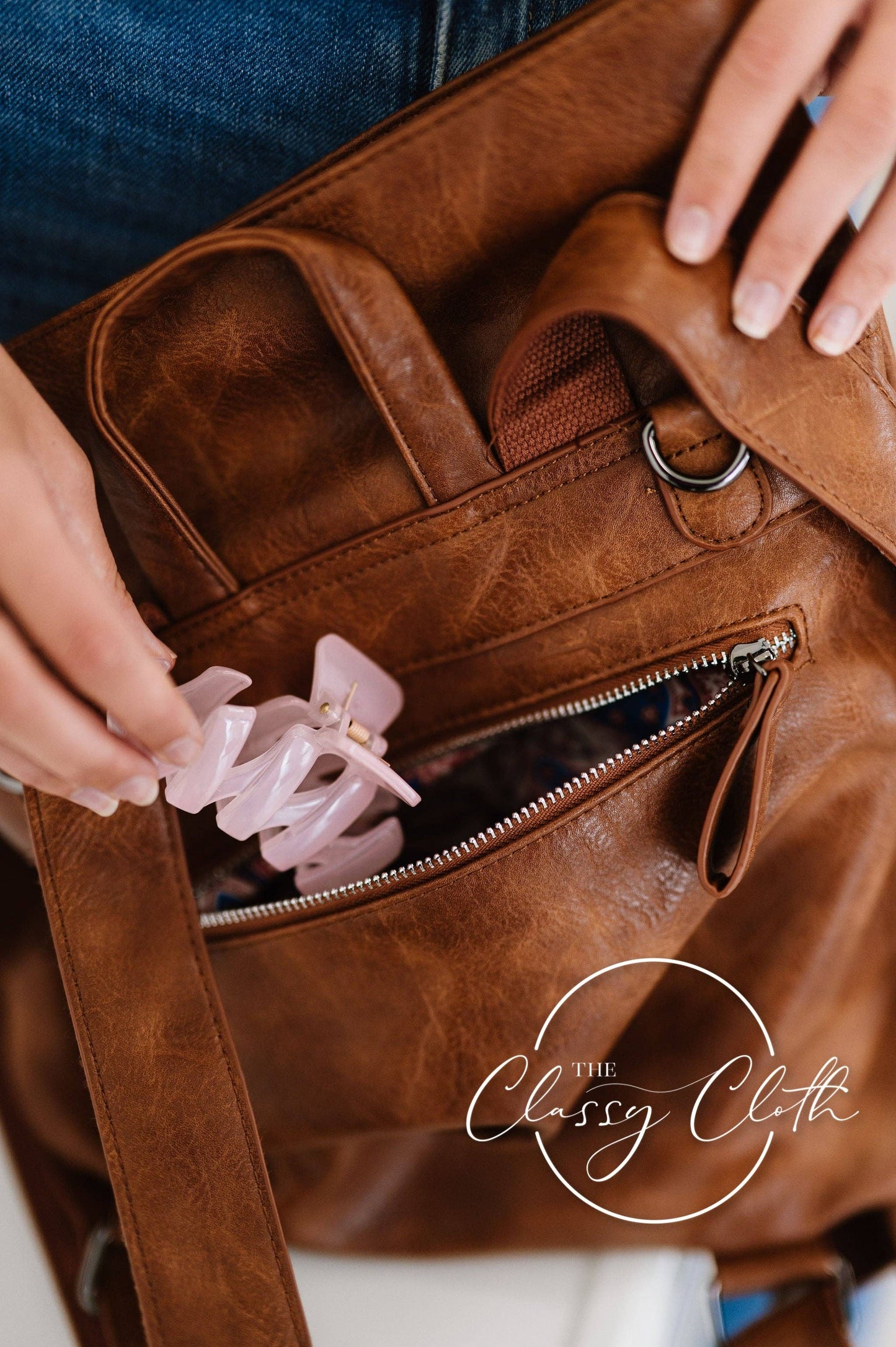 Frankie Fold Over Backpack - Tan RTS