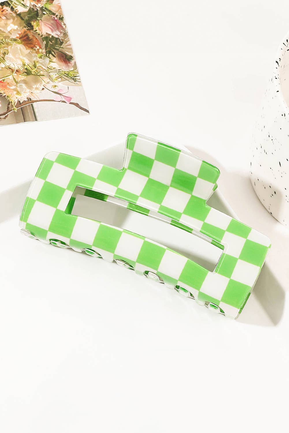 Checkered Print * Hollow Out Hair Clip | One size