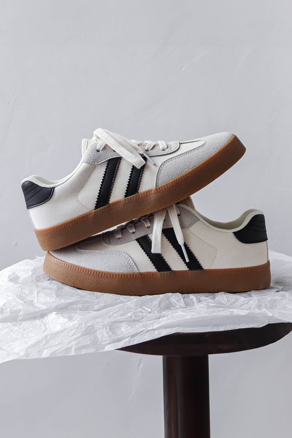 LDC Striped Lace-up Flat Sneakers