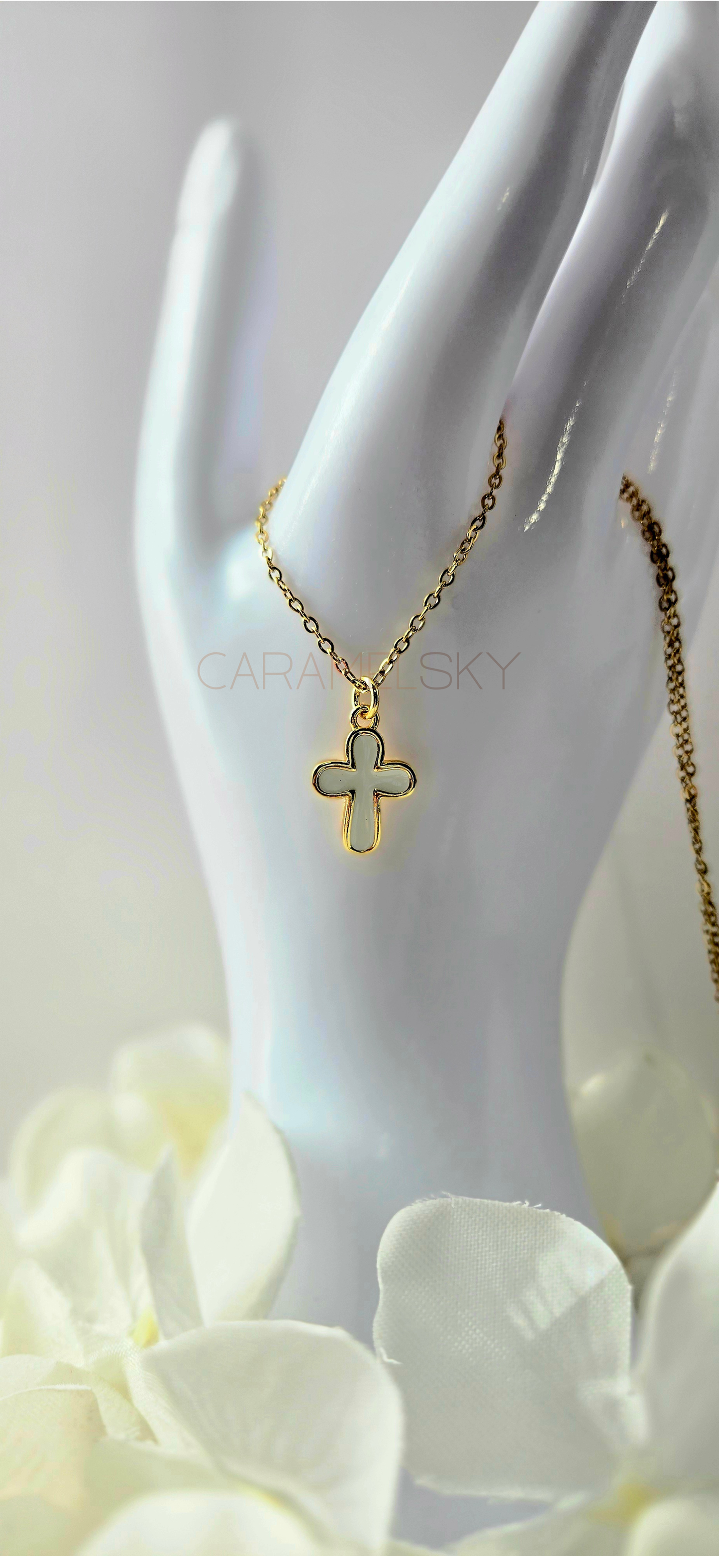 Enamel Cross Necklace – Minimalist Christian Jewelry
