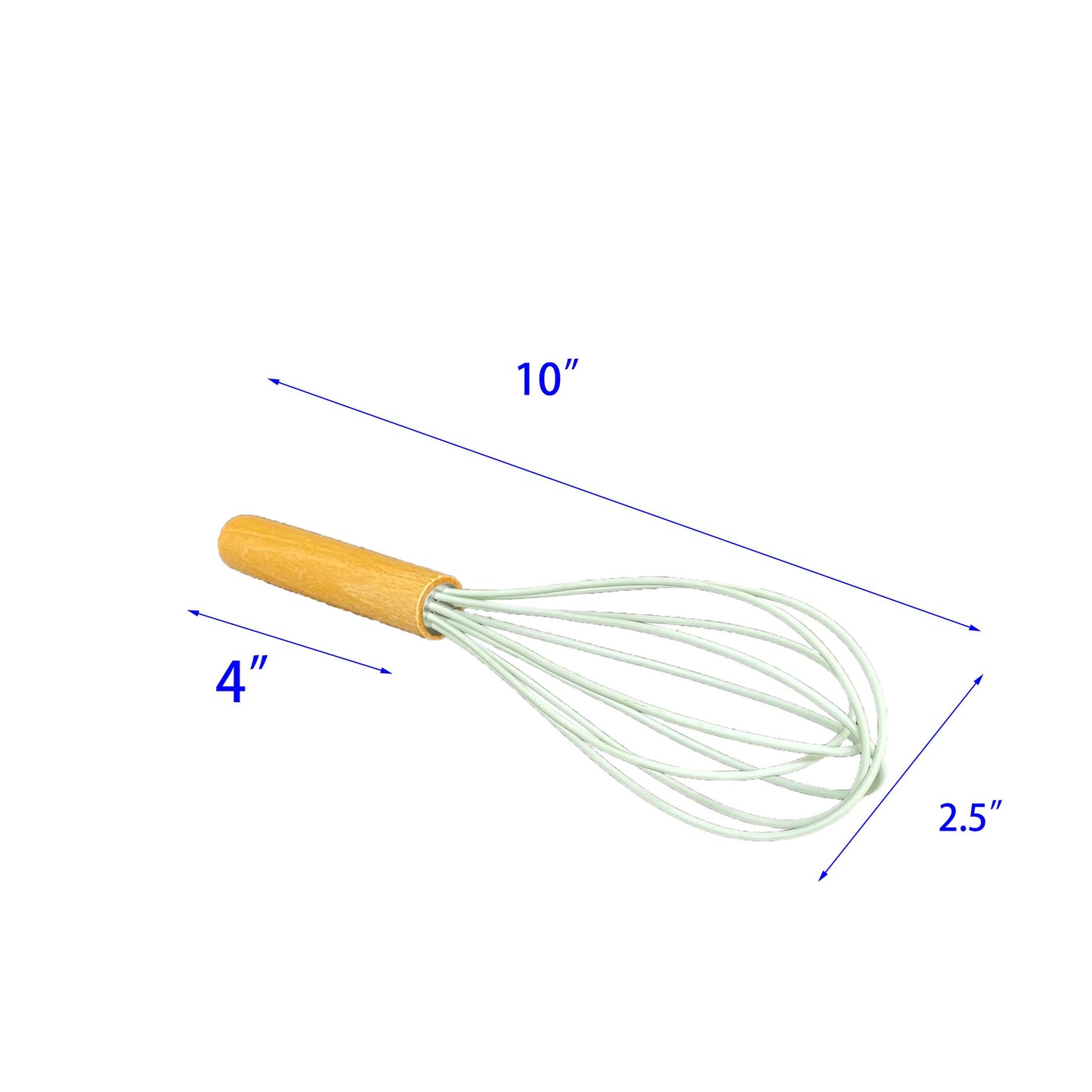 10" Silicone Egg Whisk with Wooden Handle